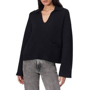 NEW RAG & BONE danica polo sweater in black